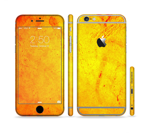 The Orange Vibrant Texture Sectioned Skin Series for the Apple iPhone 6s