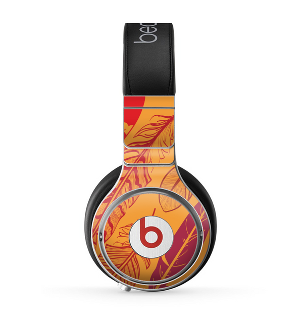 The Orange and Red Vector Feathers Skin for the Beats by Dre Pro Headphones