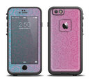 The OverLock Pink to Blue Swirls Apple iPhone 6 LifeProof Fre Case Skin Set