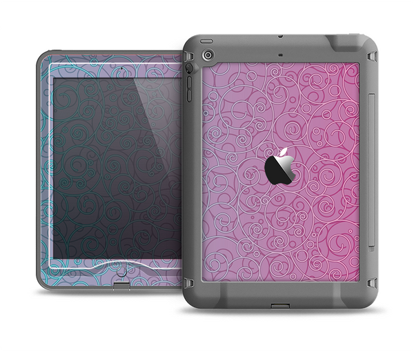 The OverLock Pink to Blue Swirls Apple iPad Air LifeProof Nuud Case Skin Set