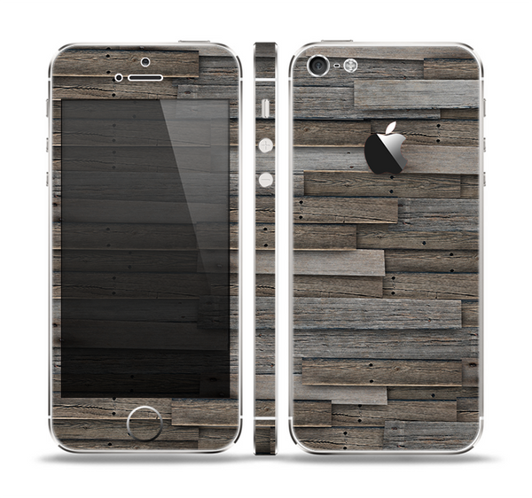 The Overlapping Aged Planks Skin Set for the Apple iPhone 5