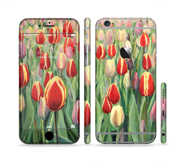 The Painting of Field of Flowers Sectioned Skin Series for the Apple iPhone 6 Plus