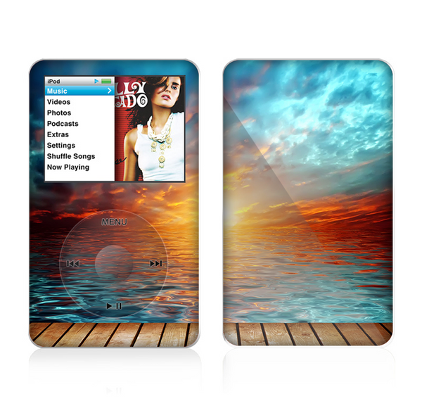 The Paradise Sunset Ocean Dock Skin For The Apple iPod Classic