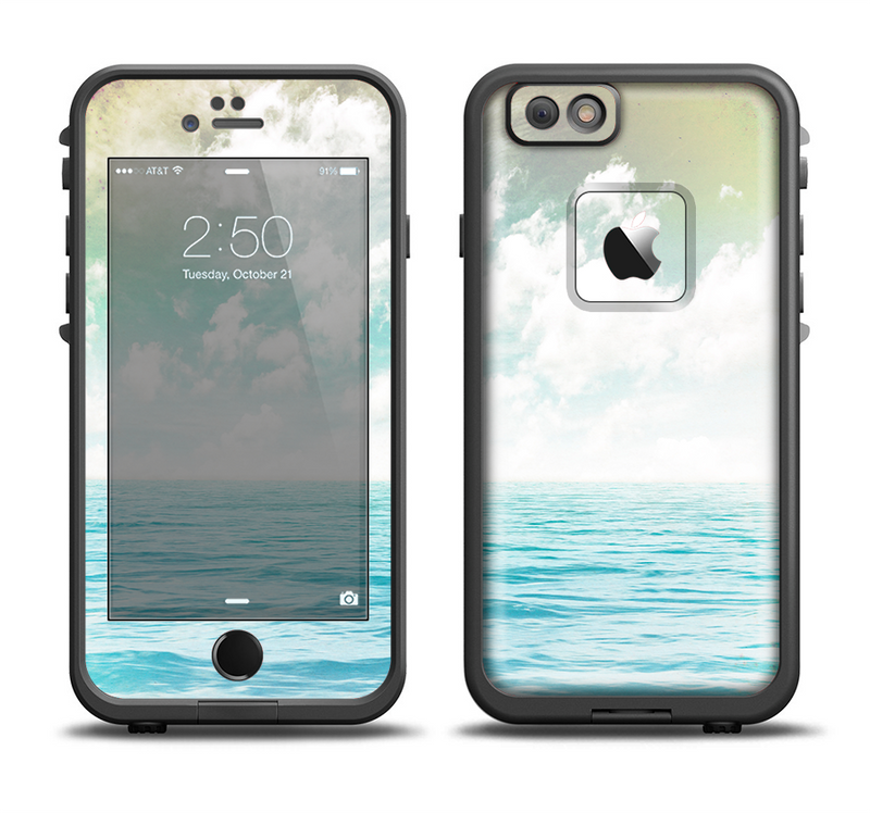 The Paradise Vintage Waves Apple iPhone 6/6s Plus LifeProof Fre Case Skin Set