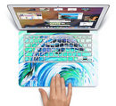 The Pastel Vibrant Blue Dolphin Skin Set for the Apple MacBook Pro 15" with Retina Display