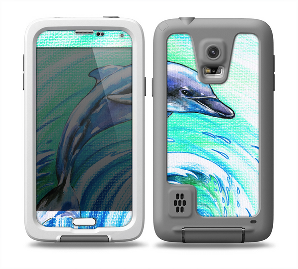 The Pastel Vibrant Blue Dolphin Skin Samsung Galaxy S5 frē LifeProof Case