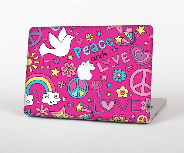 The Peace Love Pink Illustration Skin Set for the Apple MacBook Pro 15" with Retina Display