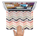 The Pink-Tan-Black Zigzag Pattern Skin Set for the Apple MacBook Pro 15" with Retina Display