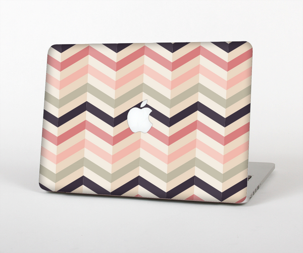 The Pink-Tan-Black Zigzag Pattern Skin Set for the Apple MacBook Pro 13" with Retina Display