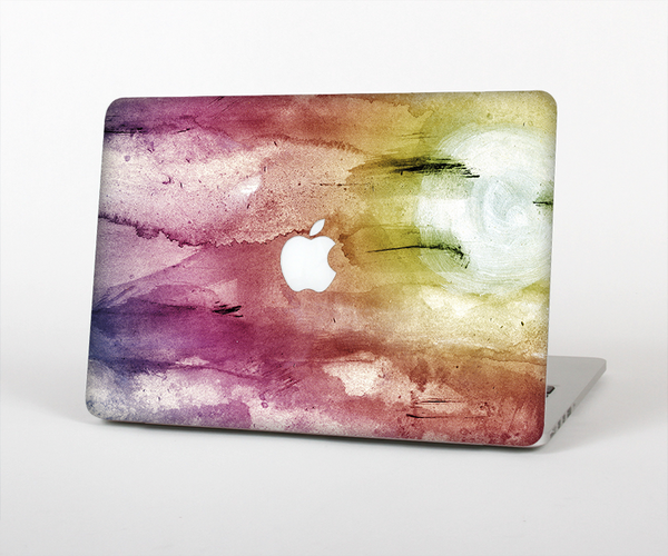 The Pink-Yellow-Blue Grunge Painted Surface Skin Set for the Apple MacBook Pro 13" with Retina Display