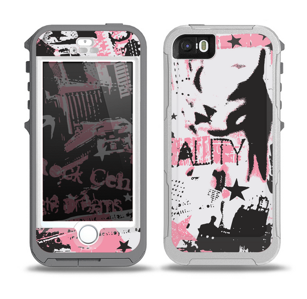 The Pink & Black Abstract Fashion Poster Skin for the iPhone 5-5s OtterBox Preserver WaterProof Case