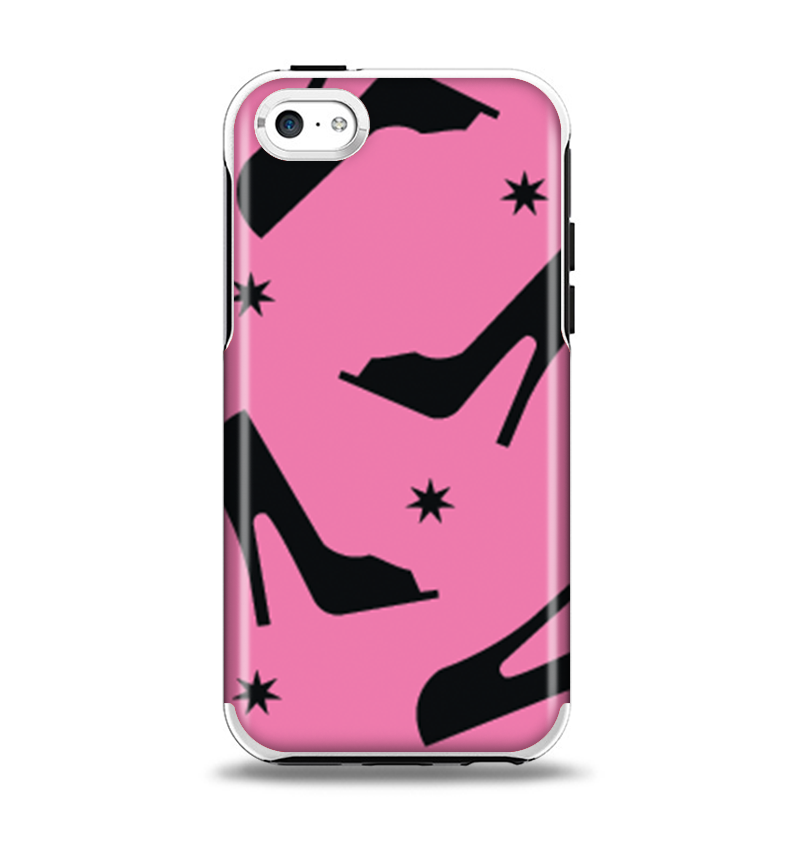 The Pink & Black High-Heel Pattern V12 Apple iPhone 5c Otterbox Symmetry Case Skin Set