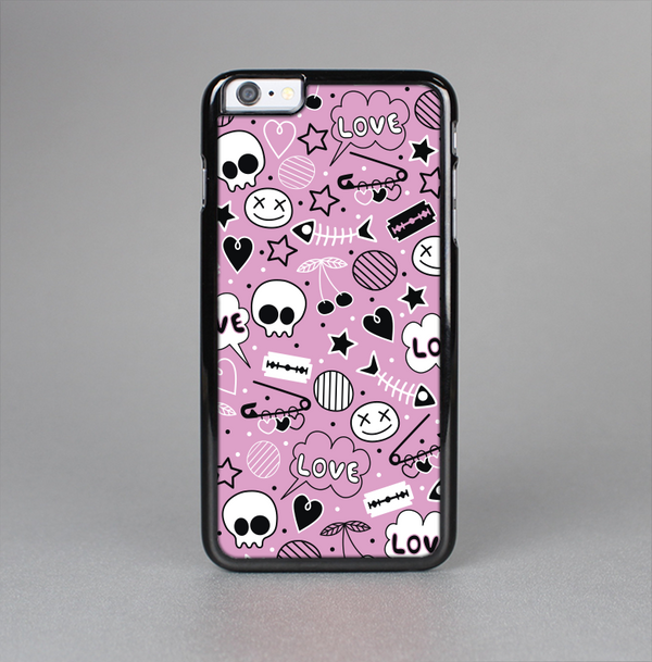 The Pink & Black Love Skulls Pattern V3 Skin-Sert for the Apple iPhone 6 Skin-Sert Case