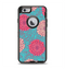 The Pink & Blue Floral Illustration Apple iPhone 6 Otterbox Defender Case Skin Set