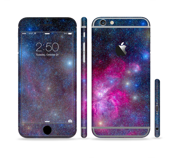 The Pink & Blue Galaxy Sectioned Skin Series for the Apple iPhone 6 Plus