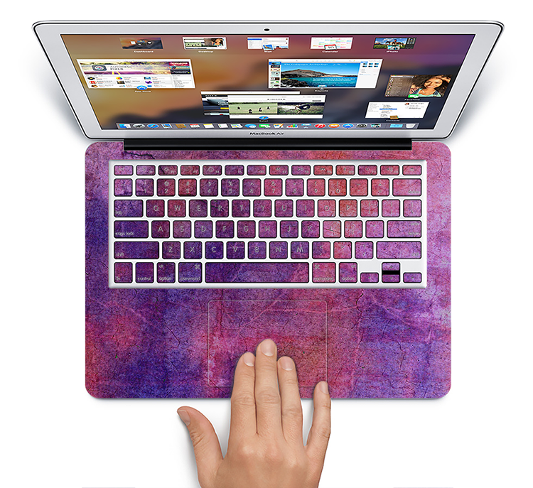 The Pink & Blue Grungy Surface Texture Skin Set for the Apple MacBook Pro 15" with Retina Display