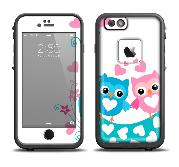 The Pink & Blue Vector Love Birds Apple iPhone 6 LifeProof Fre Case Skin Set
