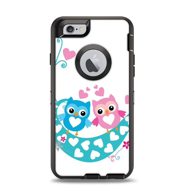 The Pink & Blue Vector Love Birds Apple iPhone 6 Otterbox Defender Case Skin Set