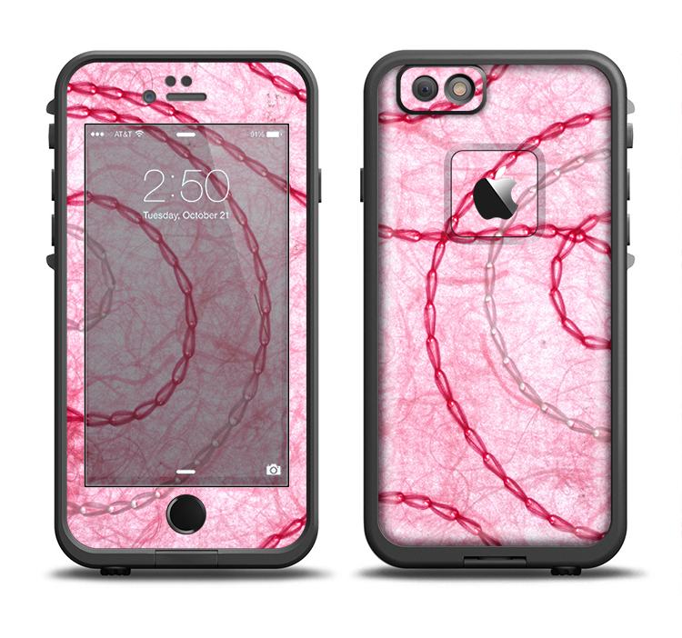 the pink chain stitch Apple iPhone LifeProof Fre Case Skin Set