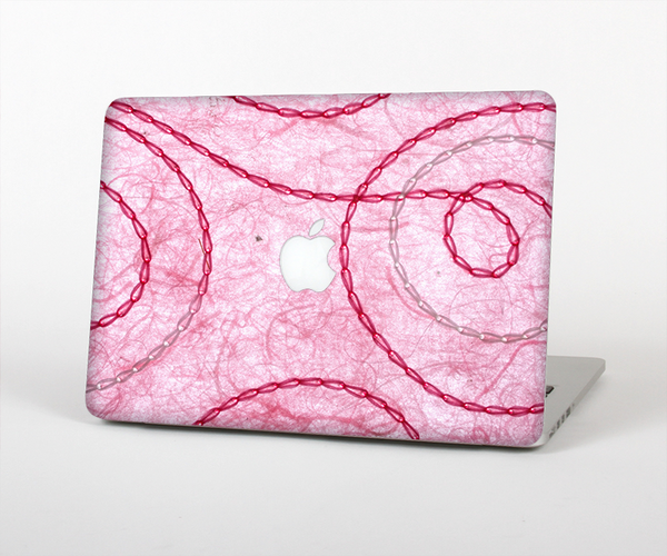 The Pink Chain Stitch Skin Set for the Apple MacBook Pro 15" with Retina Display