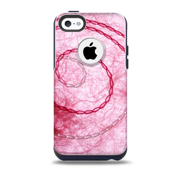 The Pink Chain Stitch Skin for the iPhone 5c OtterBox Commuter Case