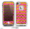 The Pink Chevron Gold Glimmer Skin for the iPhone 5-5s Fre LifeProof Case