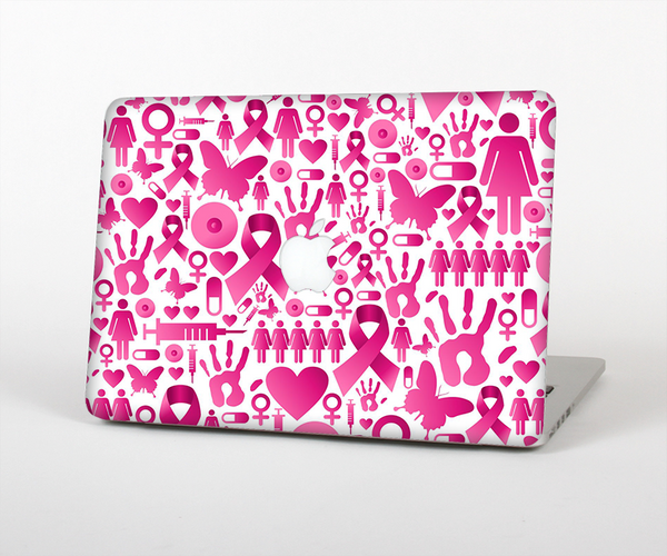 The Pink Collage Breast Cancer Awareness Skin Set for the Apple MacBook Pro 13" with Retina Display
