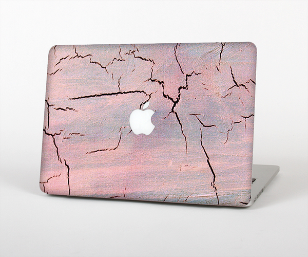 The Pink Cracked Surface Texture Skin Set for the Apple MacBook Pro 13" with Retina Display
