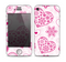 The Pink Floral Designed Hearts Skin for the Apple iPhone 4-4s
