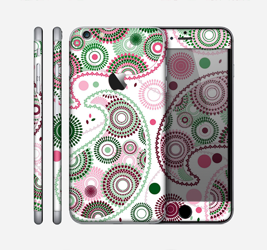 The Pink & Green Floral Paisley Skin for the Apple iPhone 6 Plus
