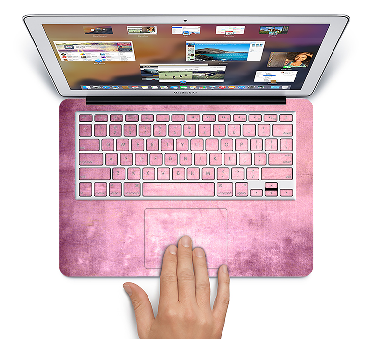 The Pink Grungy Surface Texture Skin Set for the Apple MacBook Pro 13" with Retina Display