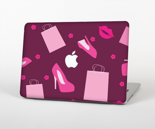The Pink High Heel Shopping Pattern Skin Set for the Apple MacBook Pro 13" with Retina Display