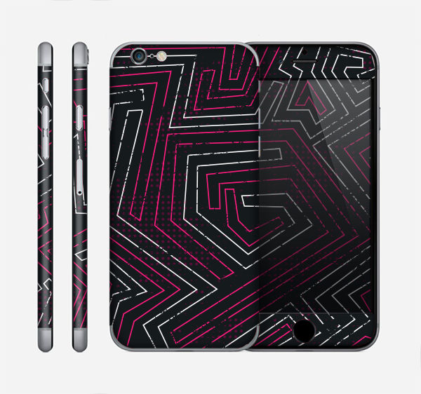 The Pink & Light Blue Abstract Maze Pattern Skin for the Apple iPhone 6