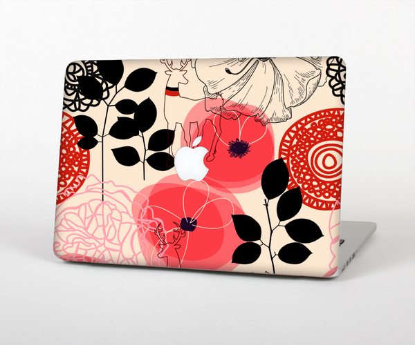 The Pink Nature Layered Pattern V1 Skin Set for the Apple MacBook Pro 15" with Retina Display