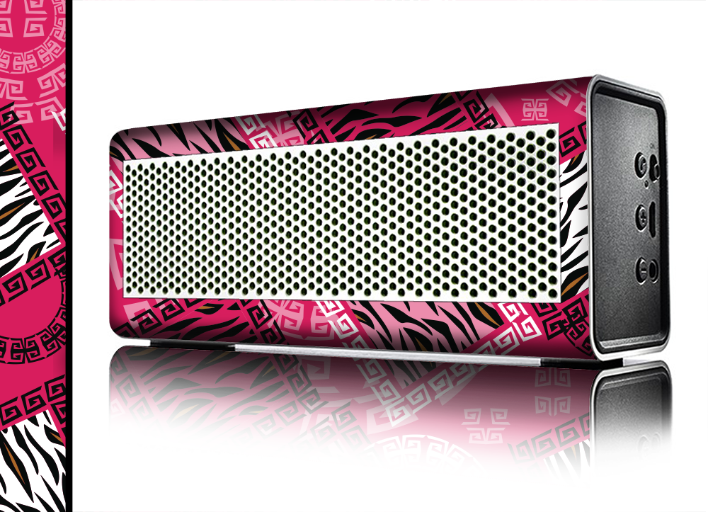The Pink Patched Animal Print Skin for the Braven 570 Wireless
