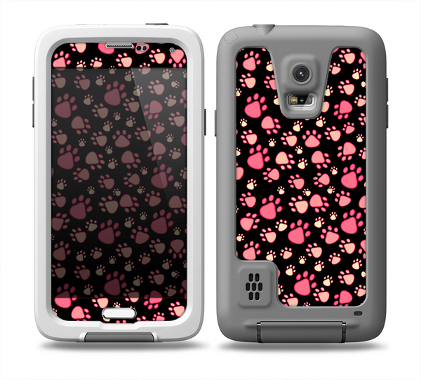 The Pink Paw Prints on Black Skin Samsung Galaxy S5 frē LifeProof Case