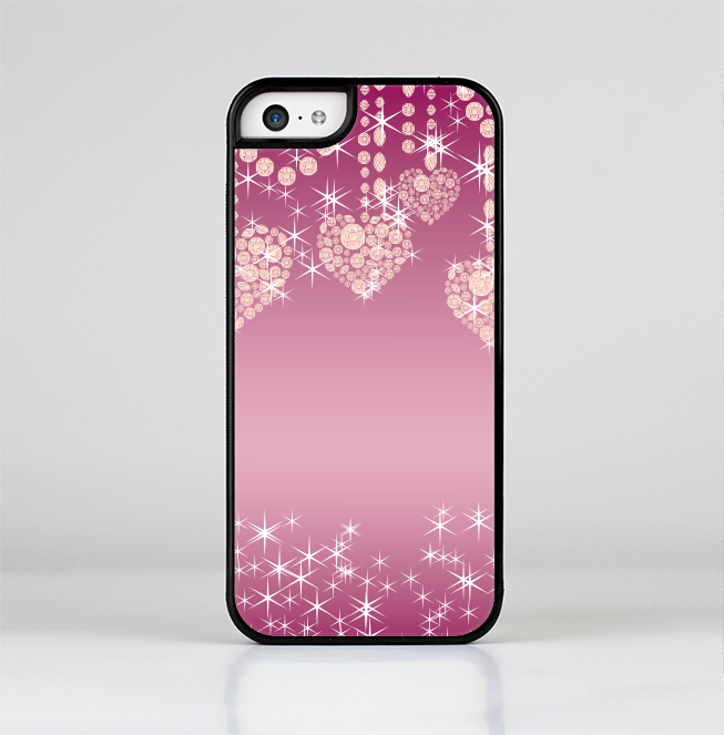 The Pink Sparkly Chandelier Hearts Skin-Sert for the Apple iPhone 5c Skin-Sert Case