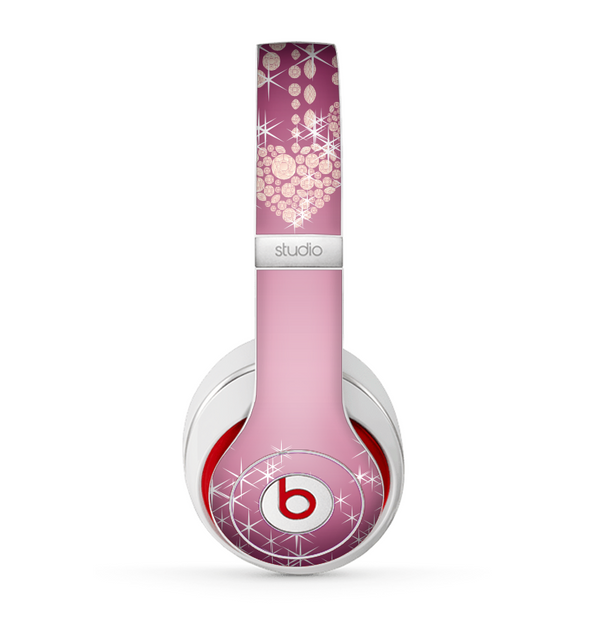 The Pink Sparkly Chandelier Hearts Skin for the Beats by Dre Studio (2013+ Version) Headphones