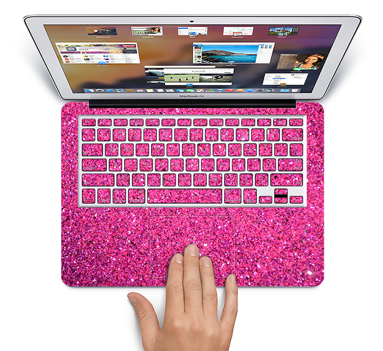 The Pink Sparkly Glitter Ultra Metallic Skin Set for the Apple