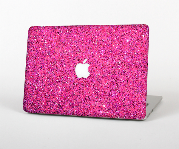 The Pink Sparkly Glitter Ultra Metallic Skin Set for the Apple MacBook Pro 15" with Retina Display