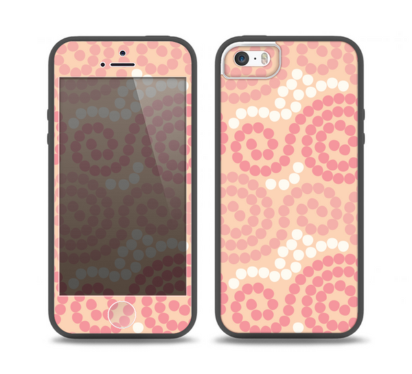 The Pink Spiral Polka Dots Skin Set for the iPhone 5-5s Skech Glow Case