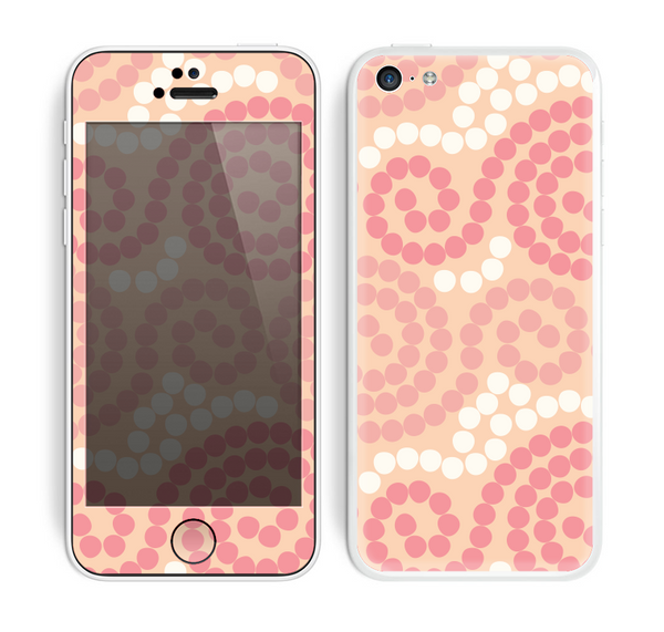 The Pink Spiral Polka Dots Skin for the Apple iPhone 5c