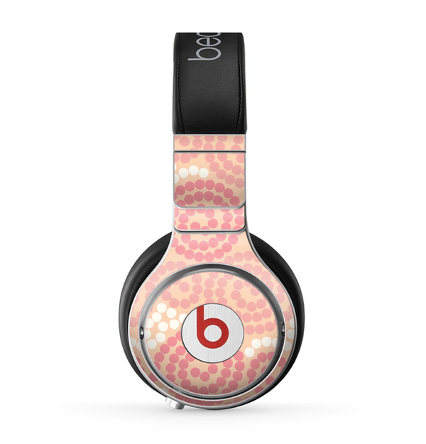 The Pink Spiral Polka Dots Skin for the Beats by Dre Pro Headphones