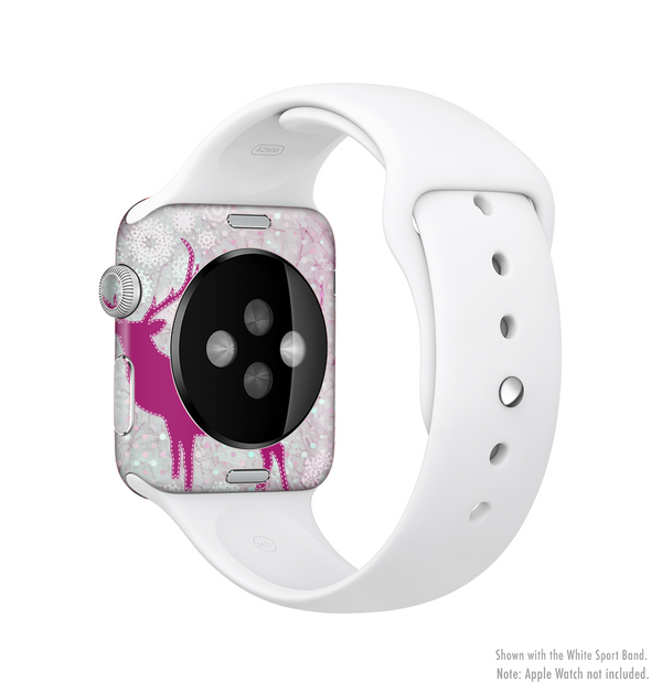 The Pink Stitched Deer Collage Full-Body Skin Kit for the Apple Watch