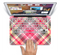 The Pink & Tan Plaid Layered Pattern V5 Skin Set for the Apple MacBook Pro 15" with Retina Display