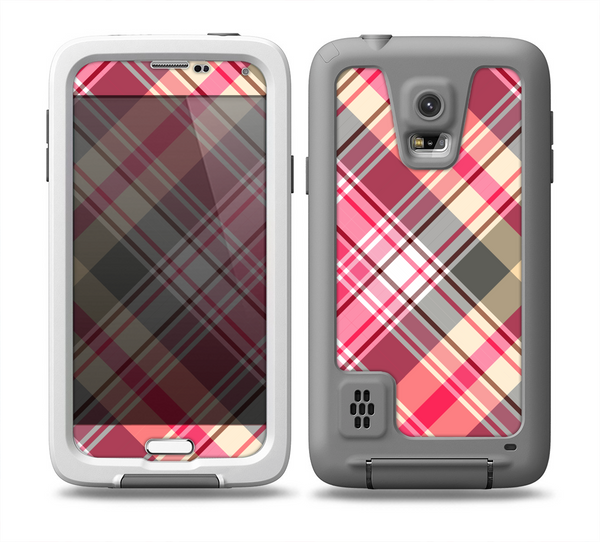 The Pink & Tan Plaid Layered Pattern V5 Skin Samsung Galaxy S5 frē LifeProof Case
