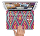 The Pink & Teal Abstract Mirrored Design Skin Set for the Apple MacBook Pro 15" with Retina Display