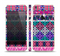 The Pink & Teal Modern Colored Aztec Pattern Skin Set for the Apple iPhone 5s