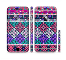 The Pink & Teal Modern Colored Aztec Pattern Sectioned Skin Series for the Apple iPhone 6