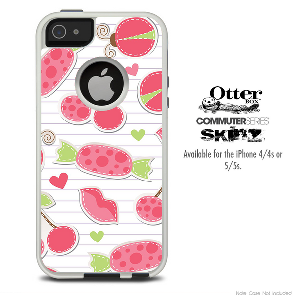 The Pink Treats n' Such Skin For The iPhone 4-4s or 5-5s Otterbox Commuter Case